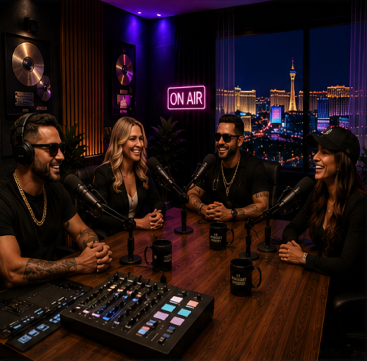 Celebrity and influencer podcast production session